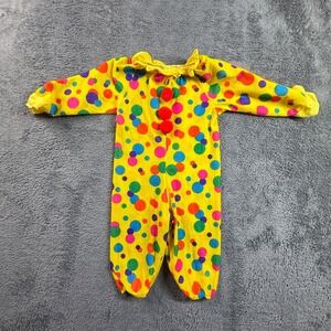 Rubie's Toddler Clown Costume Yellow Polka Dot One Piece Jumpsuit 1-2T USA